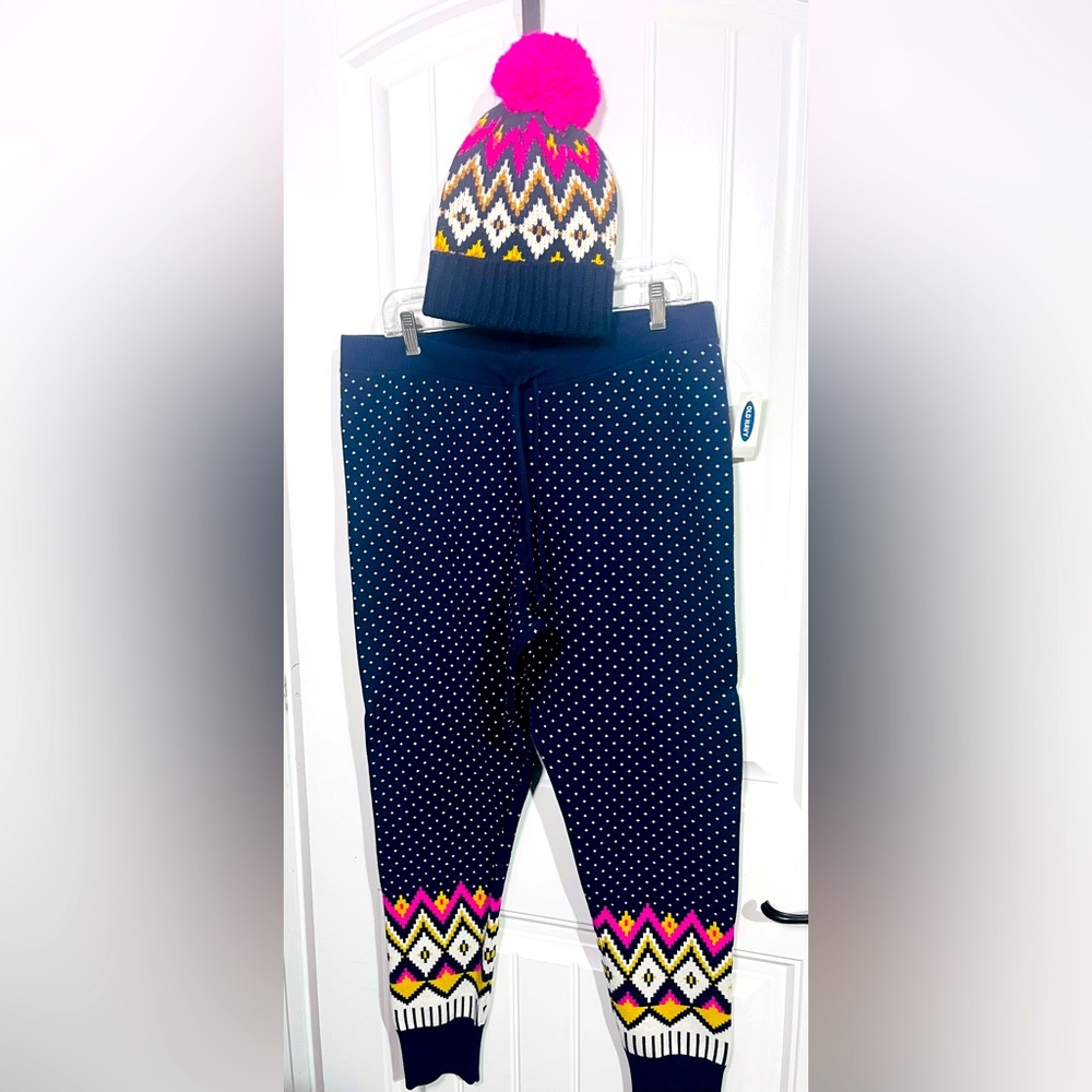 💥NEW NWT💥 Old Navy navy sweater jogger pants Size XL with matching beanie